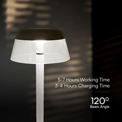 LED Prigušiva punjiva dodirna stona lampa LED/3W/5V 3000-6000K 1800 mAh bela