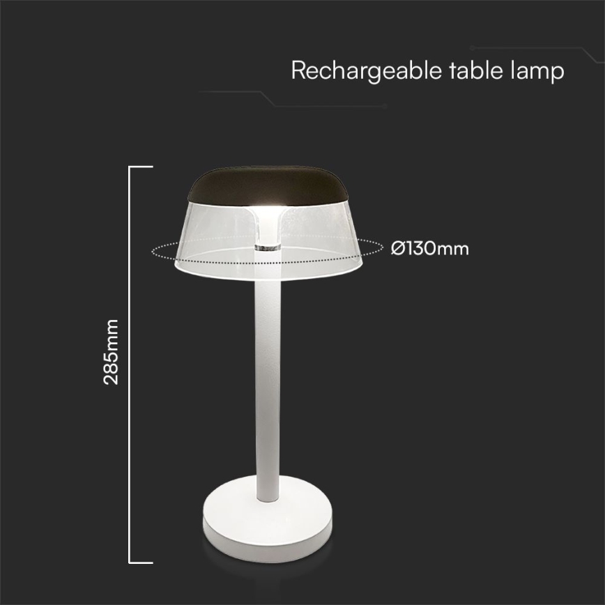 LED Prigušiva punjiva dodirna stona lampa LED/3W/5V 3000-6000K 1800 mAh bela