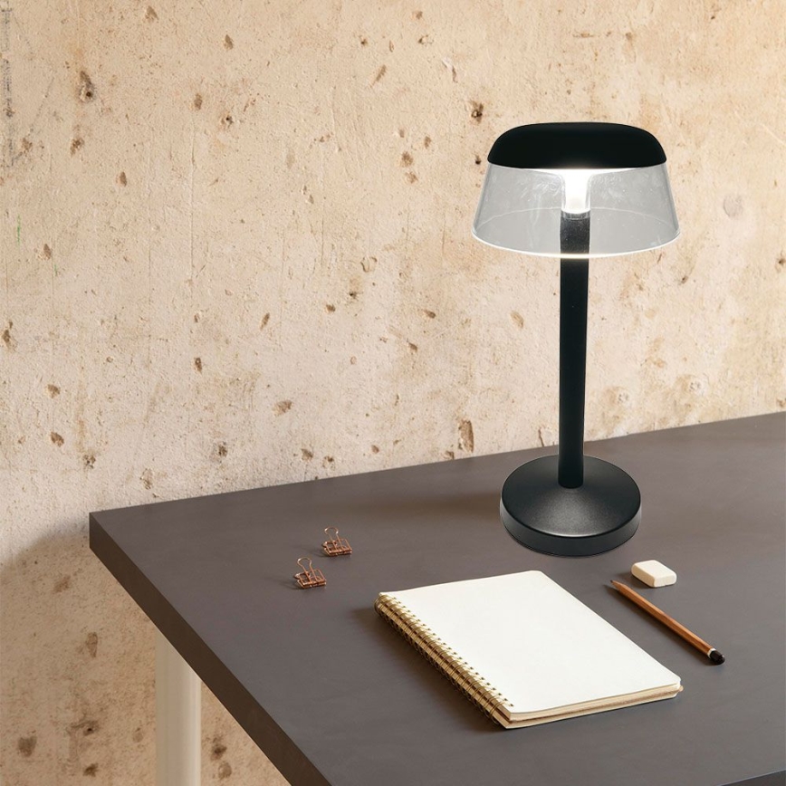 LED Prigušiva punjiva dodirna stona lampa LED/3W/5V 3000-6000K 1800 mAh crno