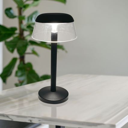 LED Prigušiva punjiva dodirna stona lampa LED/3W/5V 3000-6000K 1800 mAh crno
