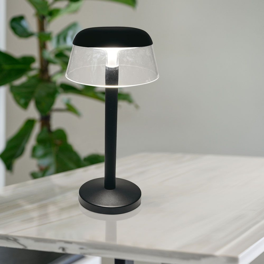 LED Prigušiva punjiva dodirna stona lampa LED/3W/5V 3000-6000K 1800 mAh crno
