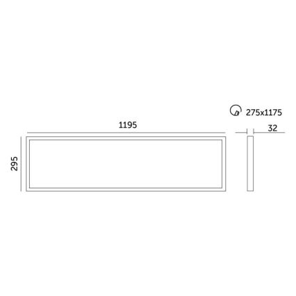 LED Prigušivi ugradbeni panel CAPRI LED/25/36/40W/230V 3000/4000/5700K UGR&lt;19 IP44 30x120 cm