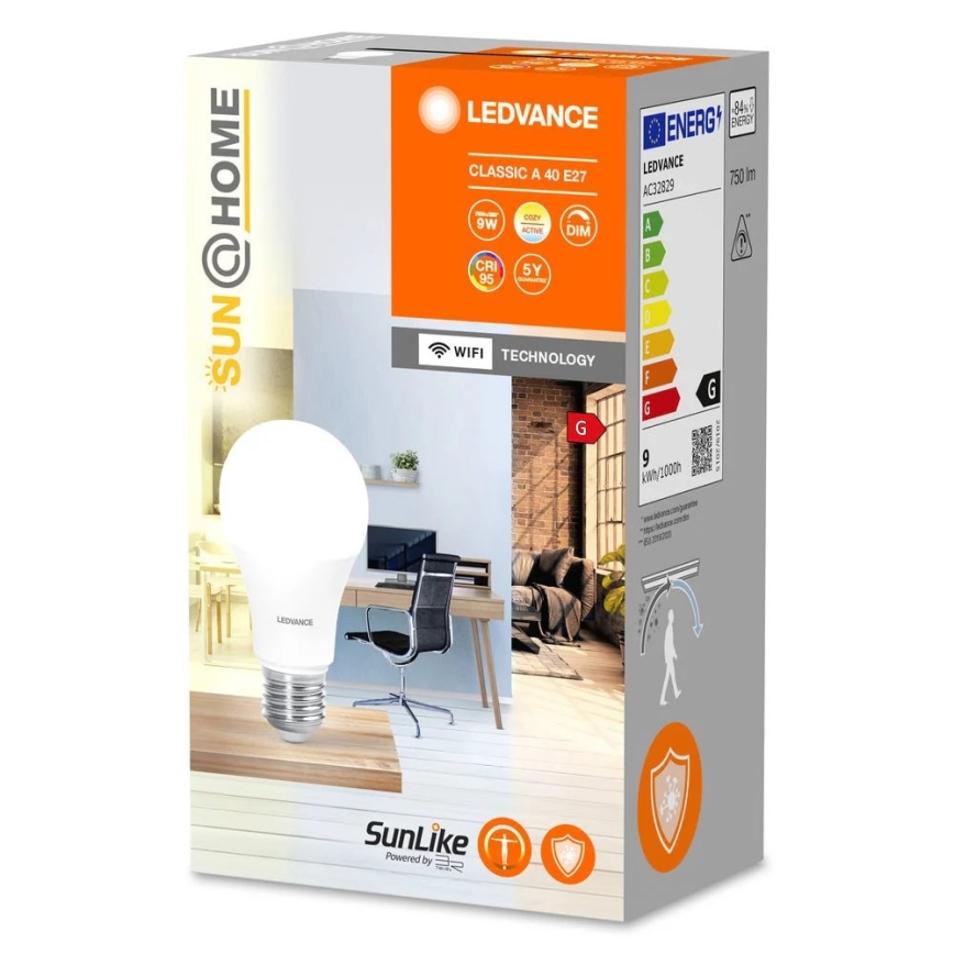 LED Prigušiva antibakterijska sijalica A60 E27/9W/230V Wi-Fi - Ledvance