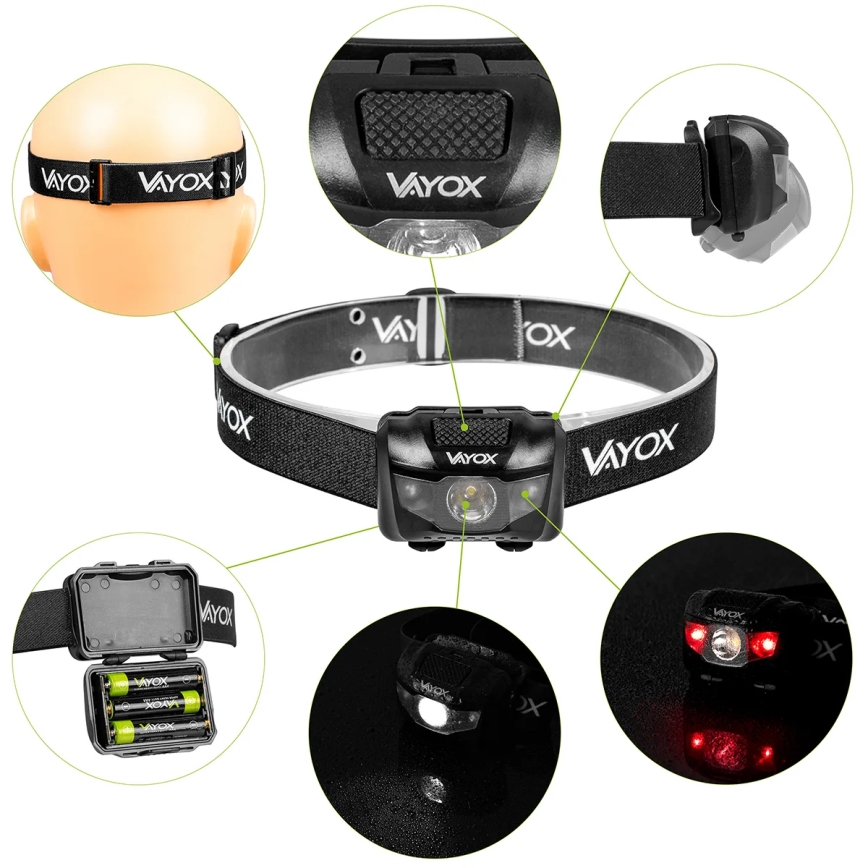 LED Prigušiva čeona lampa 3xLED/3xAAA IPX4 100 Im