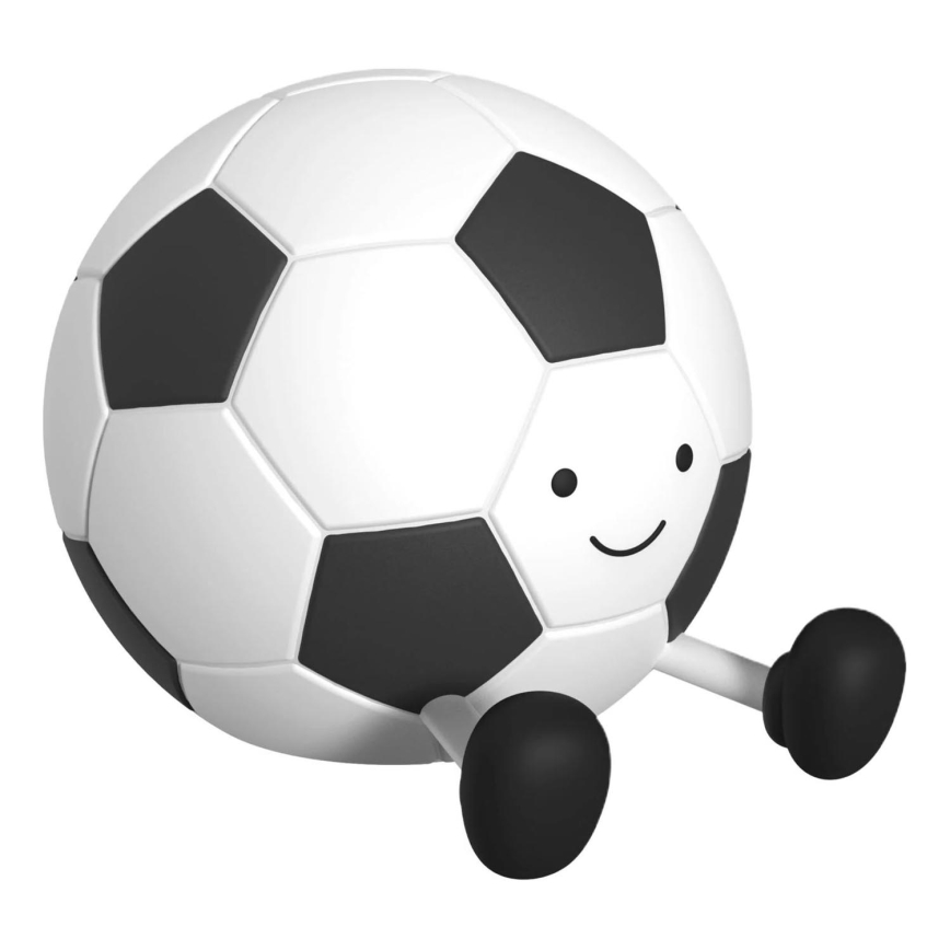 LED Prigušiva dečija dodirna lampa FOOTBALL LED/2W/5V USB 1200 mAh bela/crno