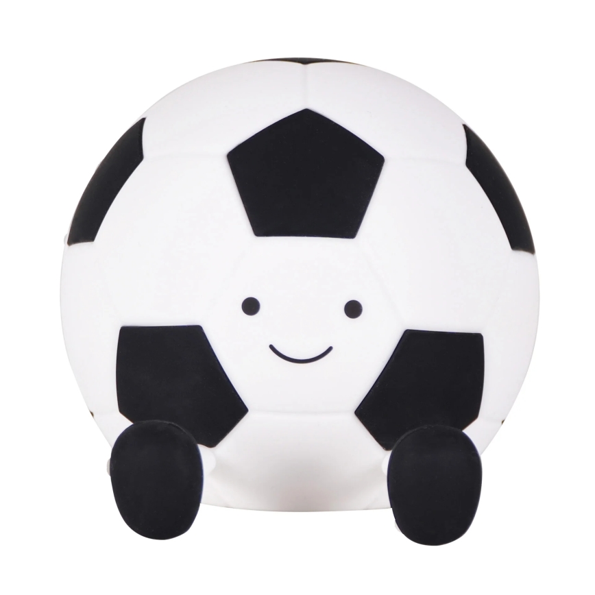LED Prigušiva dečija dodirna lampa FOOTBALL LED/2W/5V USB 1200 mAh bela/crno