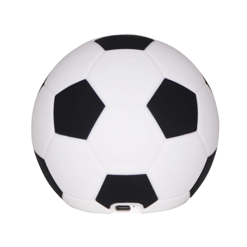 LED Prigušiva dečija dodirna lampa FOOTBALL LED/2W/5V USB 1200 mAh bela/crno