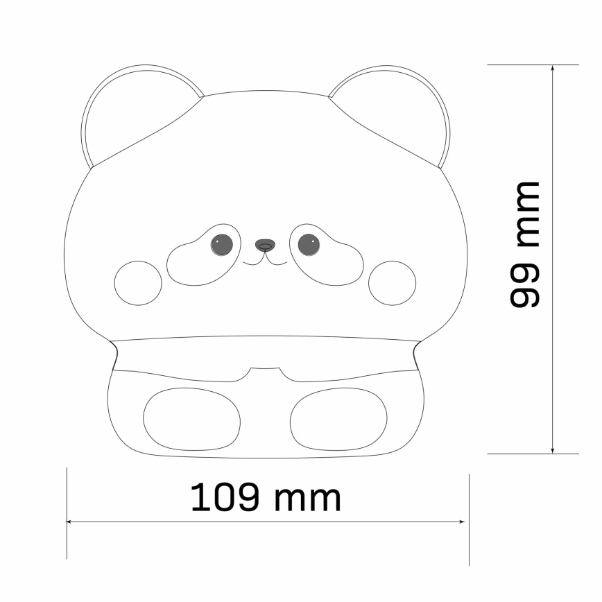 LED Prigušiva dečija dodirna lampa PANDA LED/2W/3,7V 1200 mAh