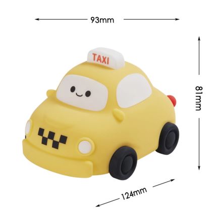 LED Prigušiva dečija dodirna lampa TAXI LED/1W/5V USB 1200 mAh taxi žuta
