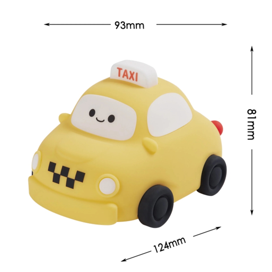 LED Prigušiva dečija dodirna lampa TAXI LED/1W/5V USB 1200 mAh taxi žuta