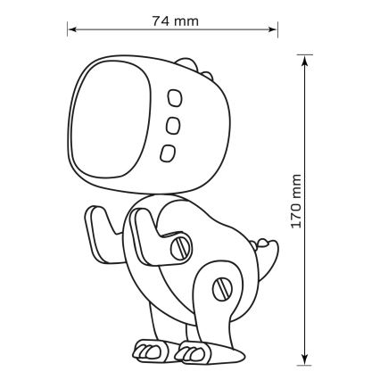 LED RGBW Prigušiva dečija noćna lampica a budilnikom ROBOT LED/1W/5V 1200 mAh