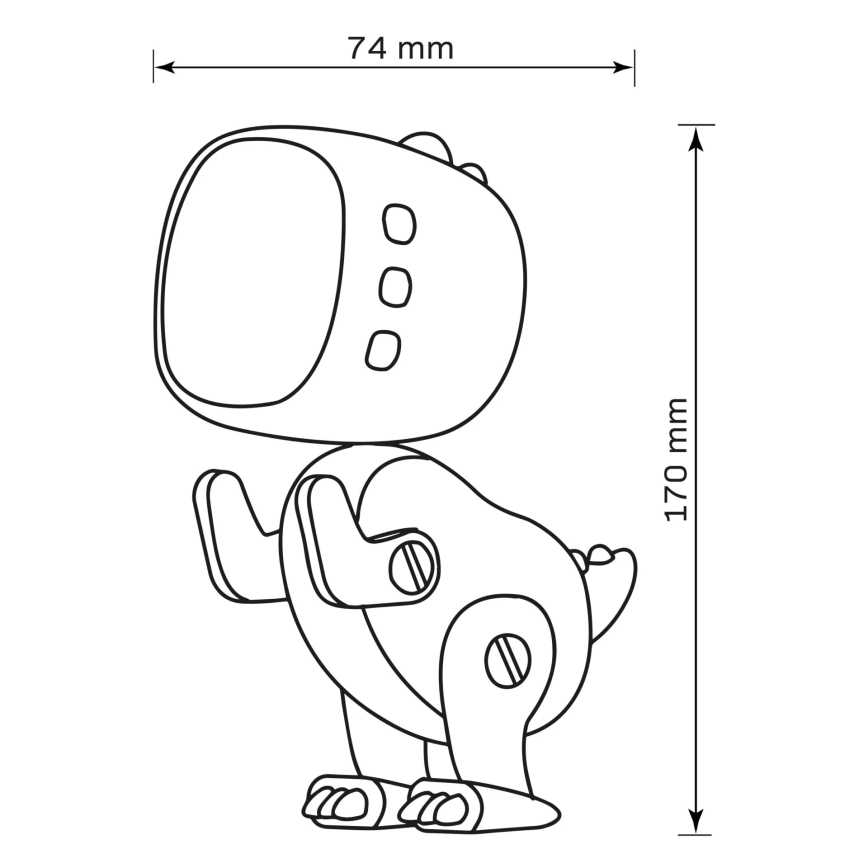 LED RGBW Prigušiva dečija noćna lampica a budilnikom ROBOT LED/1W/5V 1200 mAh