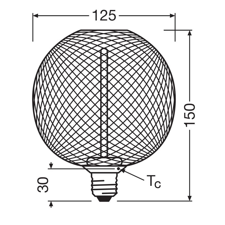 LED prigušiva dekorativna filamentna sijalica G125 E27/3,5W/230V 1800K zlatna - Osram