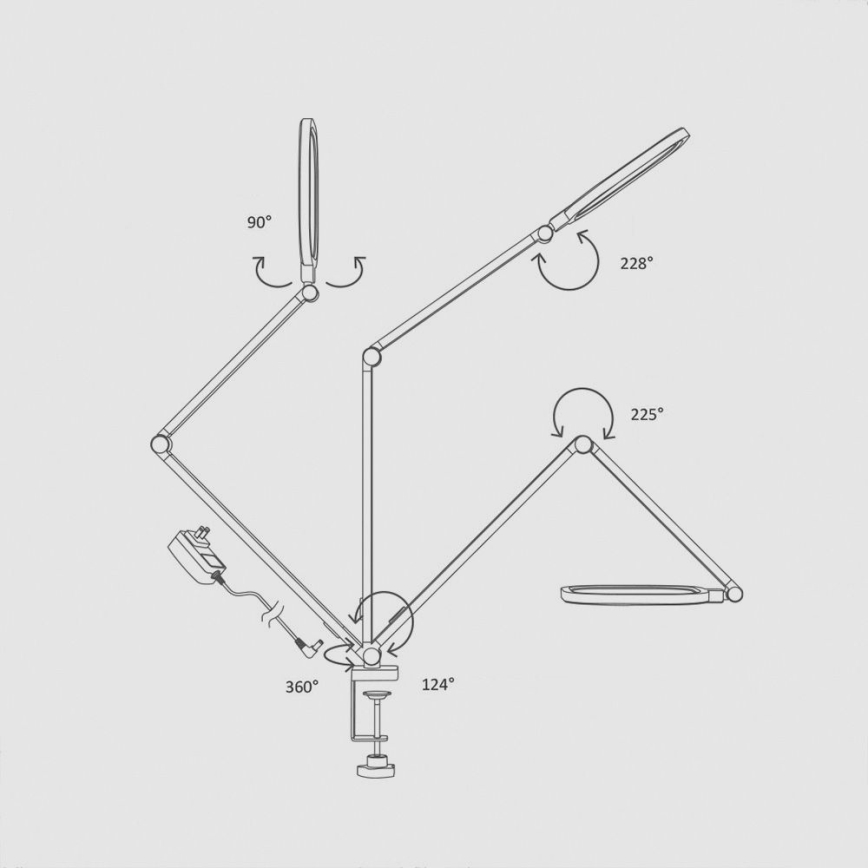 LED Prigušiva dodirna fleksibilna stona lampa POINTIQ LED/15W/230V 3000-6500K CRI 96 crno