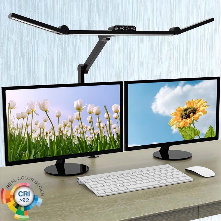 LED Prigušiva dodirna fleksibilna stona lampa LED/24W/230V 3000-6500K CRI 92 crno