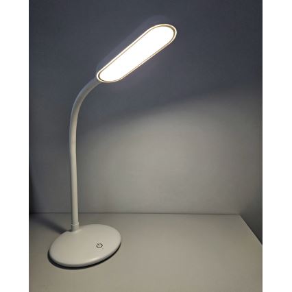 LED Prigušiva dodirna fleksibilna stona lampa LED/6W/5V USB 1200 mAh bela