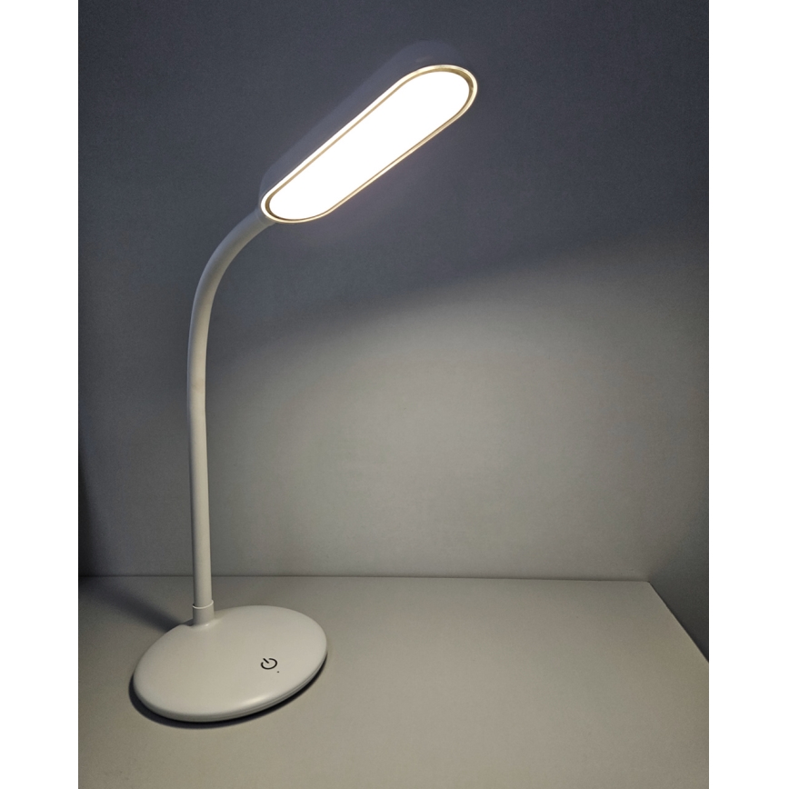 LED Prigušiva dodirna fleksibilna stona lampa LED/6W/5V USB 1200 mAh bela