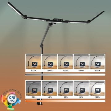 LED Prigušiva dodirna fleksibilna stona lampa POINTIQ LED/24W/230V 3000-6500K CRI 92 crno