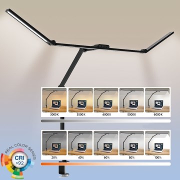 LED Prigušiva dodirna fleksibilna stona lampa POINTIQ LED/36W/230V 3000-6500K CRI 92 crno