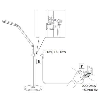LED prigušiva dodirna podna lampa FERRARA LED/13W/230V 3000/4000/6000K bela