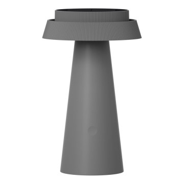 LED Prigušiva dodirna solarna lampa MARAKESZ LED/3,7V USB 3600 mAh 1800/2700/3000K IP54 sivo