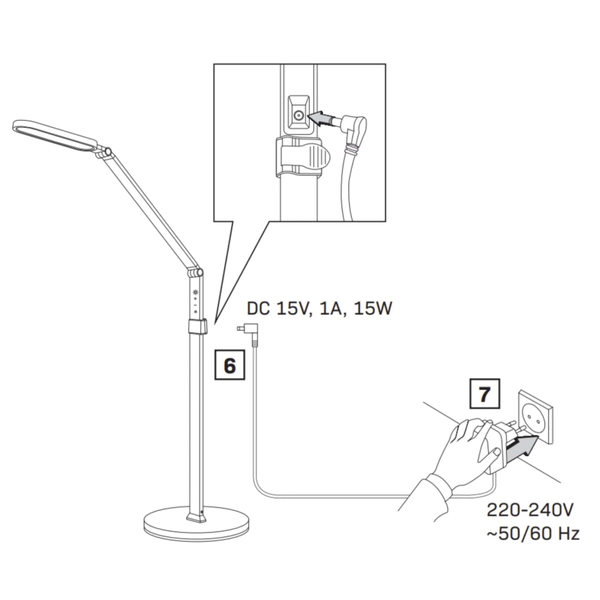 LED Prigušiva dodirna stojeća lampa FERRARA LED/13W/230V 3000/4000/6000K bela