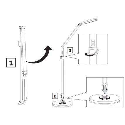 LED Prigušiva dodirna stojeća lampa FERRARA LED/13W/230V 3000/4000/6000K crno