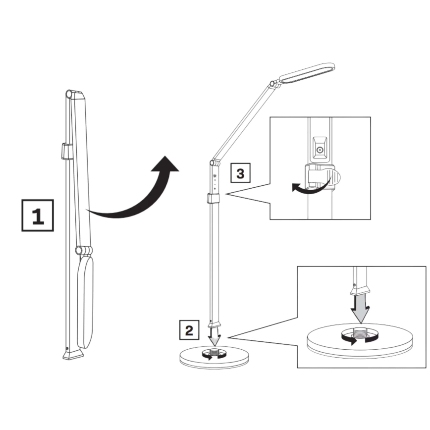 LED Prigušiva dodirna stojeća lampa FERRARA LED/13W/230V 3000/4000/6000K crno