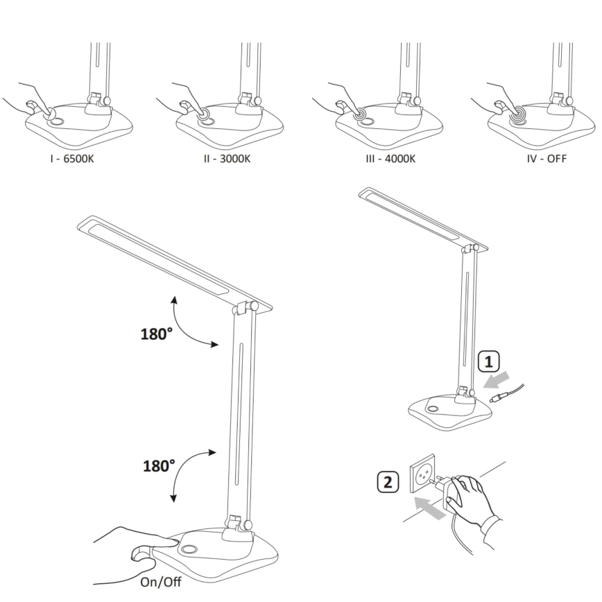 LED prigušiva dodirna stona lampa TOLEDO LED/8W/230V 3000-6500K