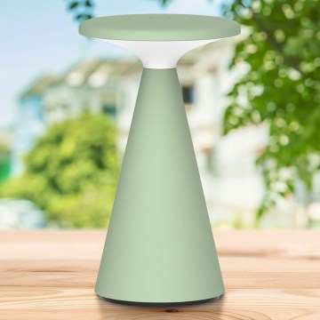 LED Prigušiva dodirna vanjska stona lampa PAROS LED/1,8W/5V USB 1800 mAh IP44 zelena