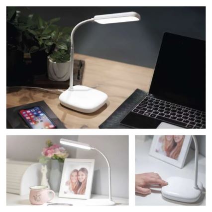 LED Prigušiva fleksibilna stona lampa LED/12W/230V 3000K/4000K/6500K bela