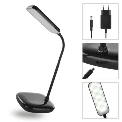 LED Prigušiva fleksibilna stona lampa LED/12W/230V 3000K/4000K/6500K crno