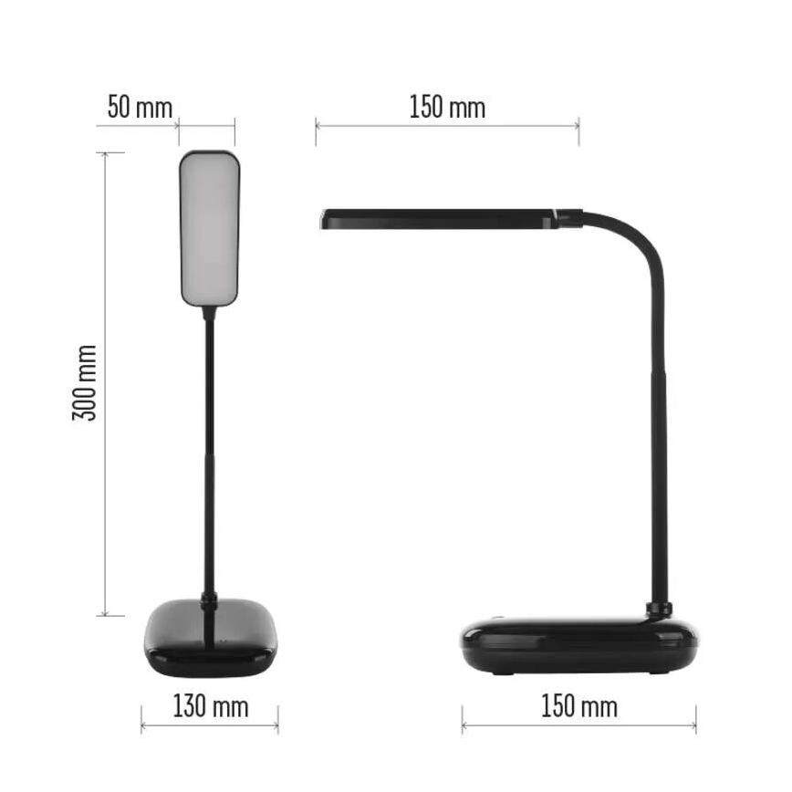 LED Prigušiva fleksibilna stona lampa LED/12W/230V 3000K/4000K/6500K crno
