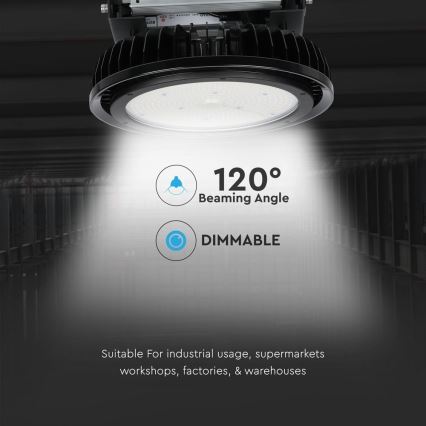 LED Prigušiva industrijska lampa High Bay LED/500W/230V 4000K IP65 crno