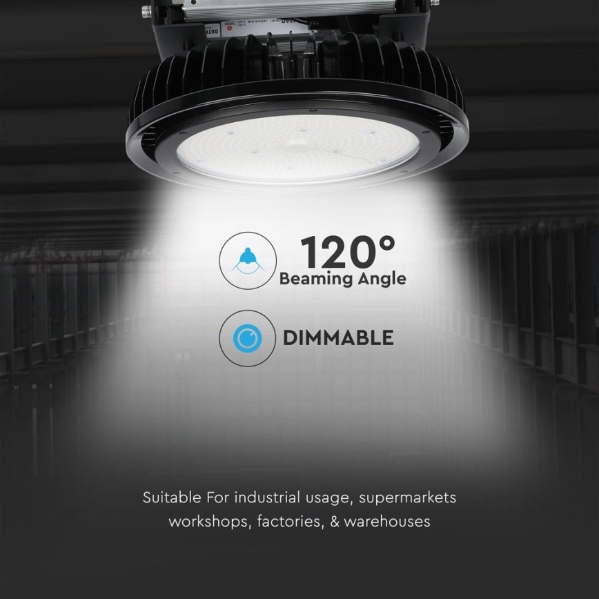 LED Prigušiva industrijska lampa High Bay LED/500W/230V 4000K IP65 crno