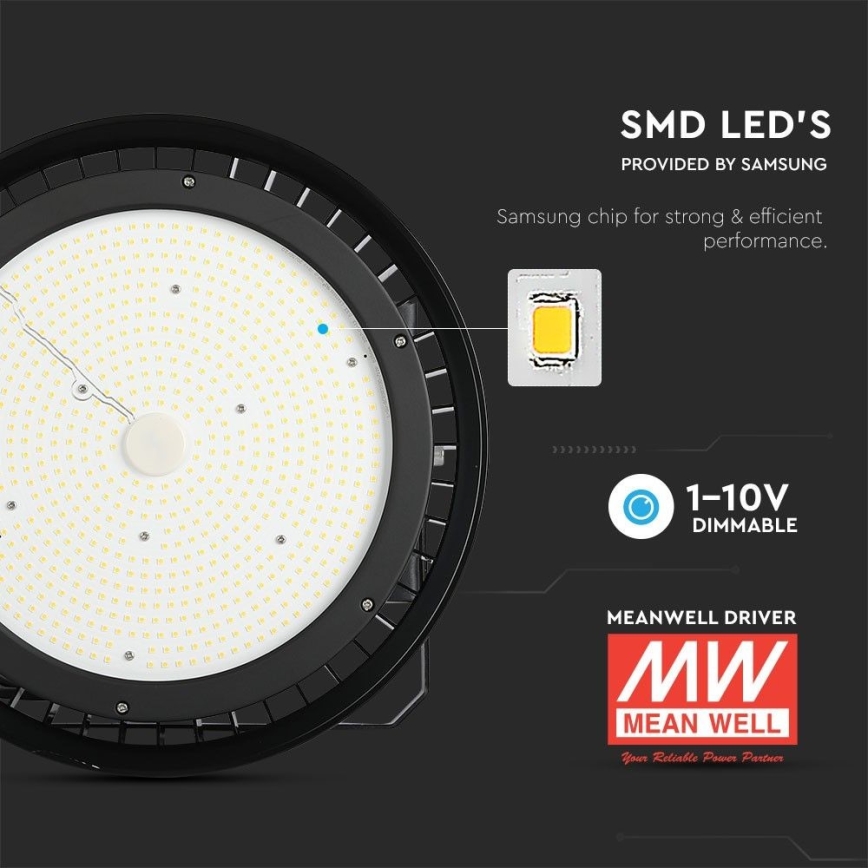 LED Prigušiva industrijska lampa High Bay LED/500W/230V 4000K IP65 crno