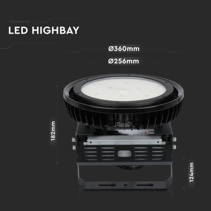 LED Prigušiva industrijska lampa High Bay LED/500W/230V 4000K IP65 crno