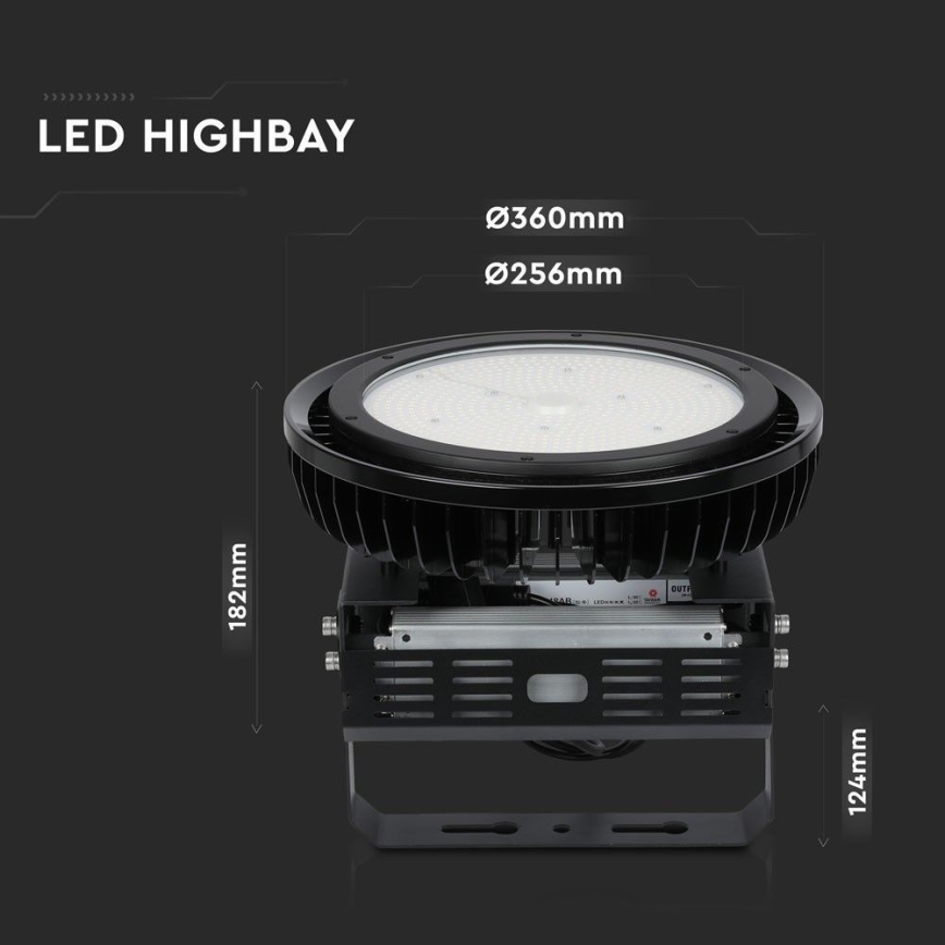 LED Prigušiva industrijska lampa High Bay LED/500W/230V 4000K IP65 crno