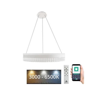 LED prigušiva kristalni luster na sajli LED/80W/230V 3000-6500K bela + daljinski upravljač