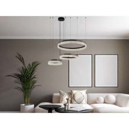 LED prigušiva kristalni luster na sajli THALIA LED/120W/230V 3000-6000K + daljinski upravljač
