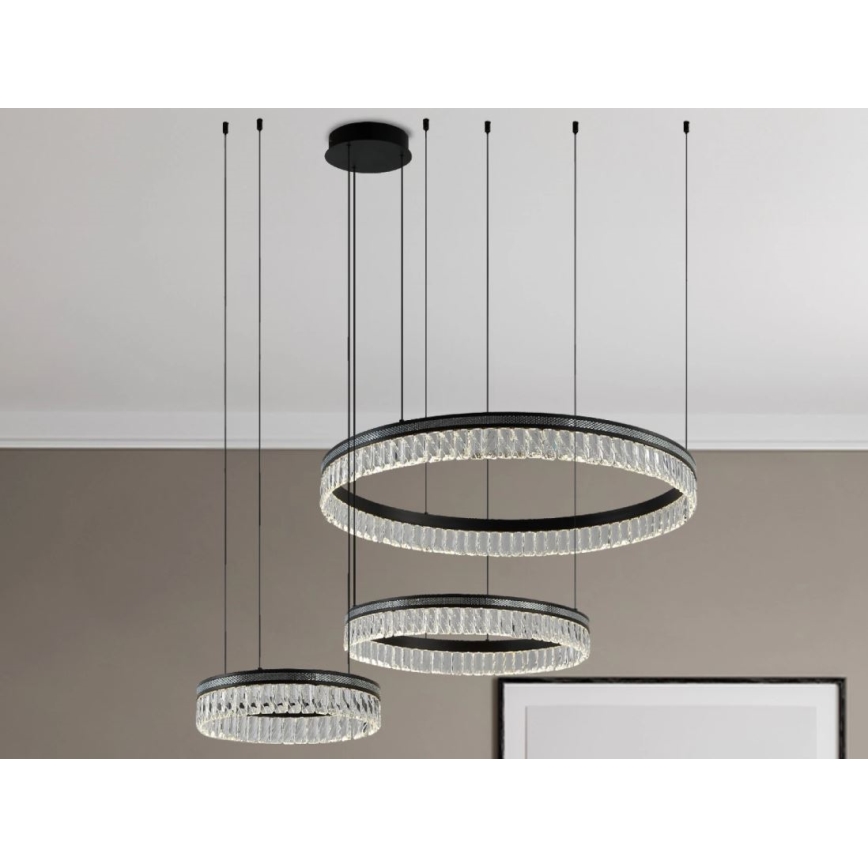 LED prigušiva kristalni luster na sajli THALIA LED/120W/230V 3000-6000K + daljinski upravljač