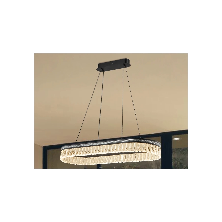 LED prigušiva kristalni luster na sajli THALIA LED/50W/230V 3000-6000K + daljinski upravljač