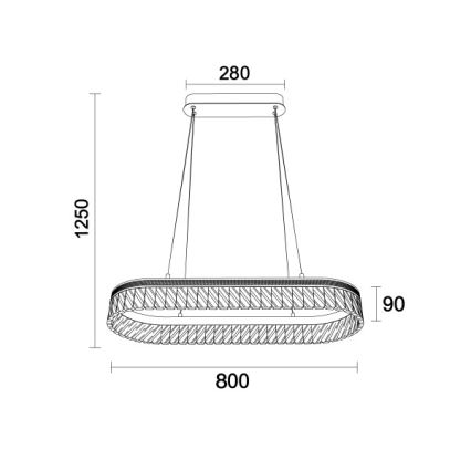 LED prigušiva kristalni luster na sajli THALIA LED/50W/230V 3000-6000K + daljinski upravljač