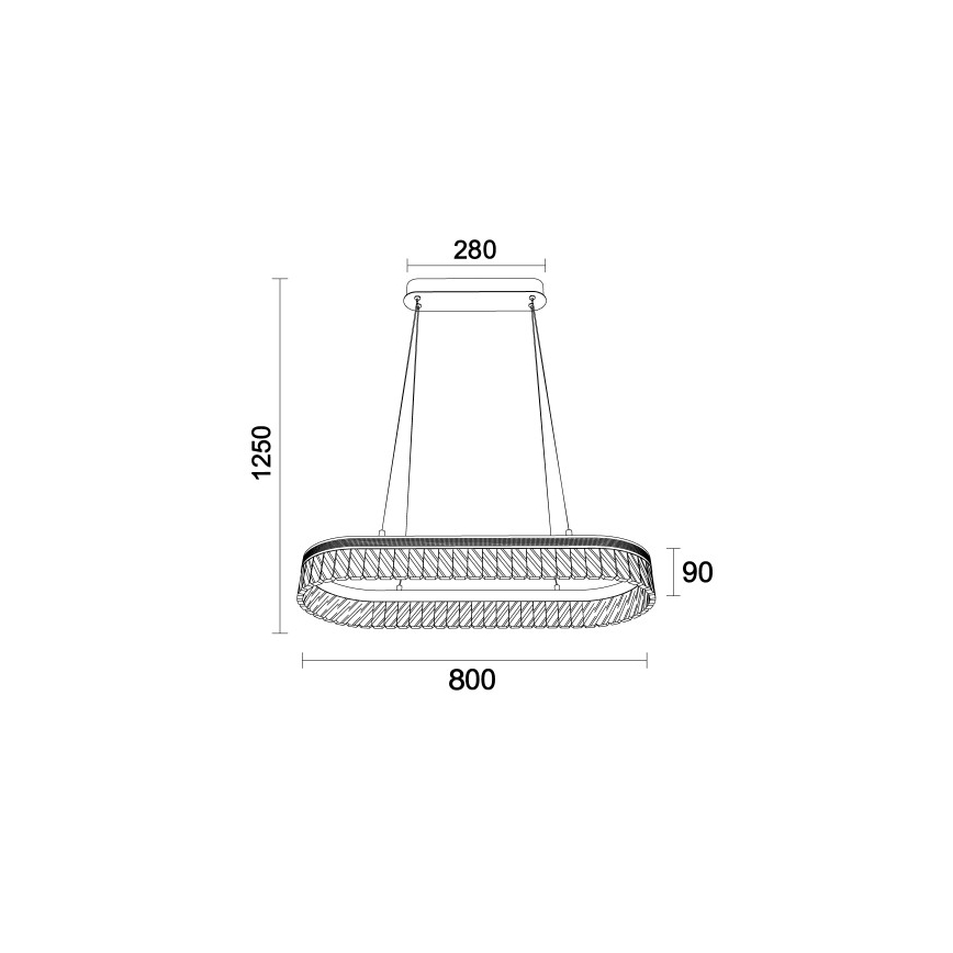 LED prigušiva kristalni luster na sajli THALIA LED/50W/230V 3000-6000K + daljinski upravljač