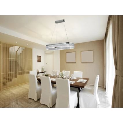 LED prigušiva kristalni luster na sajli THALIA LED/50W/230V 3000-6000K + daljinski upravljač