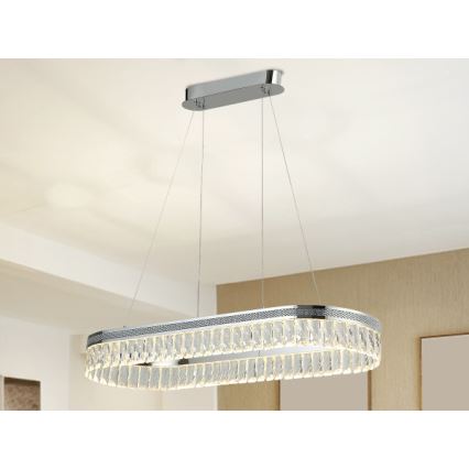 LED prigušiva kristalni luster na sajli THALIA LED/50W/230V 3000-6000K + daljinski upravljač