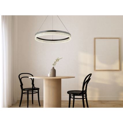 LED prigušiva kristalni luster na sajli THALIA LED/55W/230V 3000-6000K prečnik 80 cm + daljinski upravljač