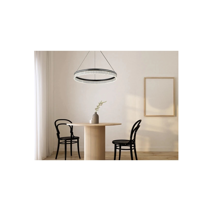 LED prigušiva kristalni luster na sajli THALIA LED/55W/230V 3000-6000K prečnik 80 cm + daljinski upravljač