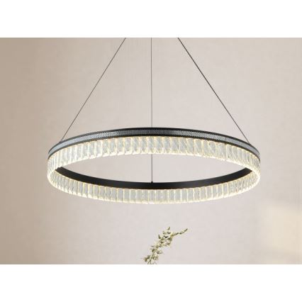 LED prigušiva kristalni luster na sajli THALIA LED/55W/230V 3000-6000K prečnik 80 cm + daljinski upravljač