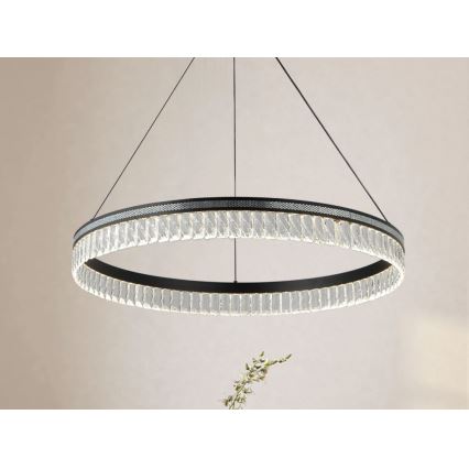 LED prigušiva kristalni luster na sajli THALIA LED/55W/230V 3000-6000K prečnik 80 cm + daljinski upravljač
